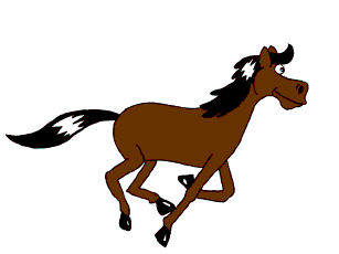 Animated brown running horse