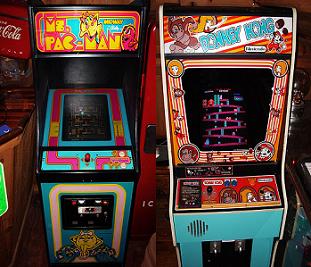 Ms. pac man and donkey kong arcade video games