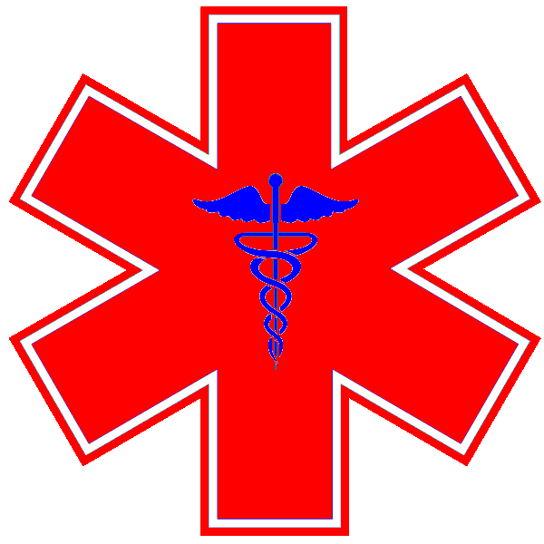 Cadaceus red cross heath and medical symbol