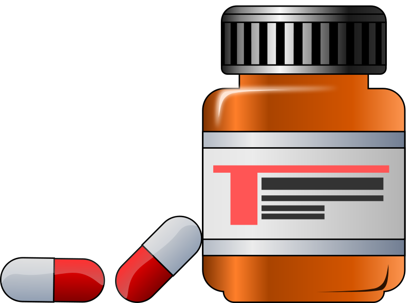 Perscription medicine and drugs in pill bottle