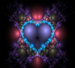 colorful fractal heart design