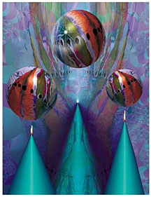 abstract digital image balls and cones