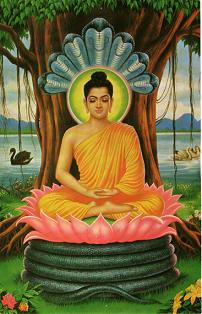 Painting of Ascended master Buddha meditating