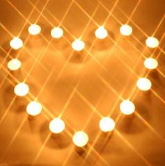 Candle lights in shape of a heart