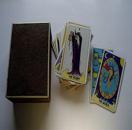 divination deck of tarot cards and book