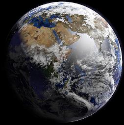 satellite image of earth in space