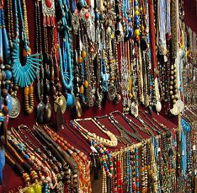 New age jewelry on display in new age shop