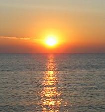 sun rise over ocean