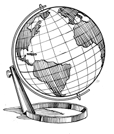 sketch of a globe